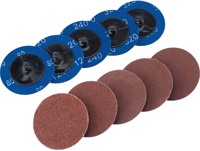 Tooled Up | Draper Draper 50mm Diameter Aluminium Oxide Sanding Disc 50mm Assorted Pack of 10 Draper Draper 50mm Diameter Aluminium Oxide Sanding Disc 50mm Assorted Pack of 10