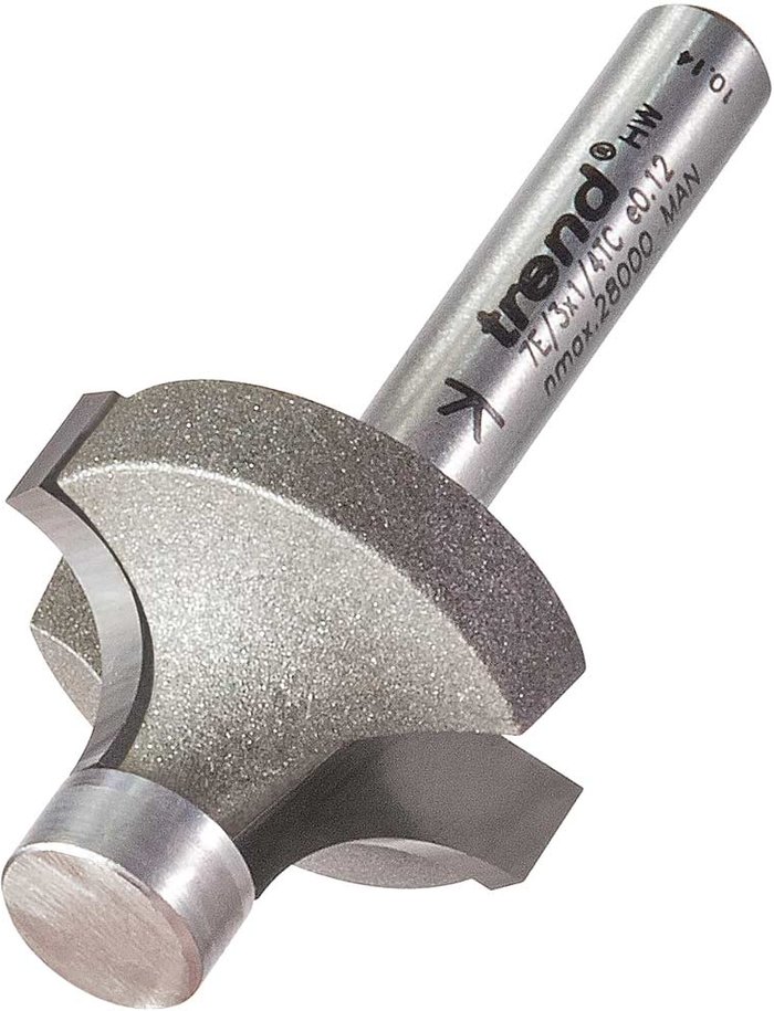 Tooled Up | Trend Trend Pin Guided Round Over Router Cutter 26mm 14.3mm 1/4 Trend Trend Pin Guided Round Over Router Cutter 26mm 14.3mm 1/4