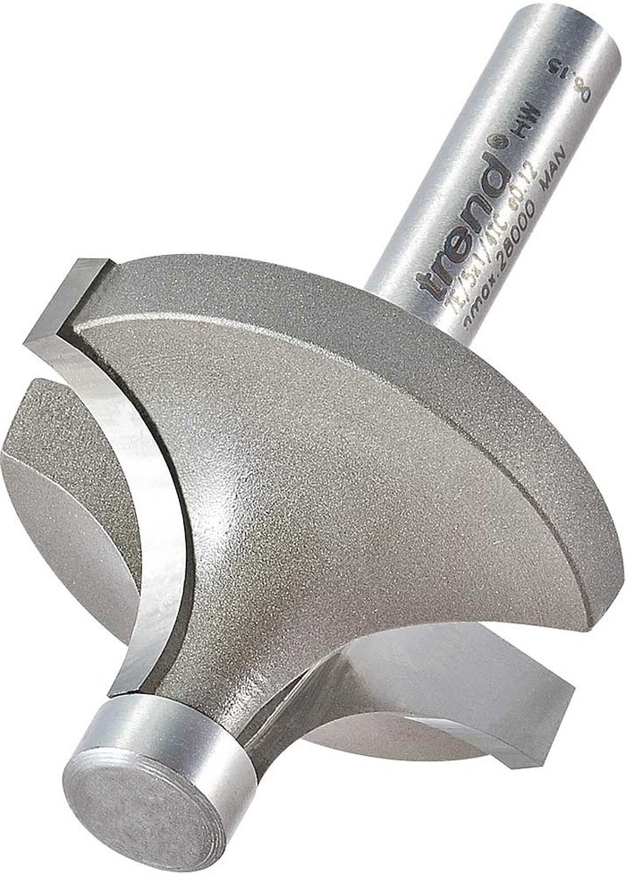 Tooled Up | Trend Trend Pin Guided Round Over Router Cutter 34.4mm 19mm 1/4 Trend Trend Pin Guided Round Over Router Cutter 34.4mm 19mm 1/4
