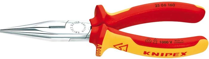 Tooled Up | Knipex Knipex VDE Insulated Long Nose Pliers 160mm Knipex Knipex VDE Insulated Long Nose Pliers 160mm