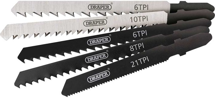 Tooled Up | Draper Draper Expert 5 Piece Wood and Plastic Cutting Jigsaw Blade Set Draper Draper Expert 5 Piece Wood and Plastic Cutting Jigsaw Blade Set