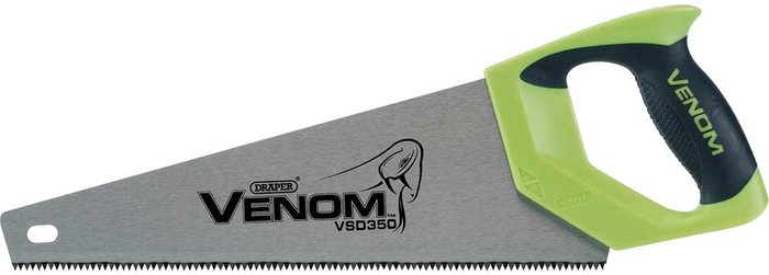 Tooled Up | Draper Venom 8Ppi Hp Hand Saw - Green / 35cm Draper Venom 8Ppi Hp Hand Saw - Green / 35cm
