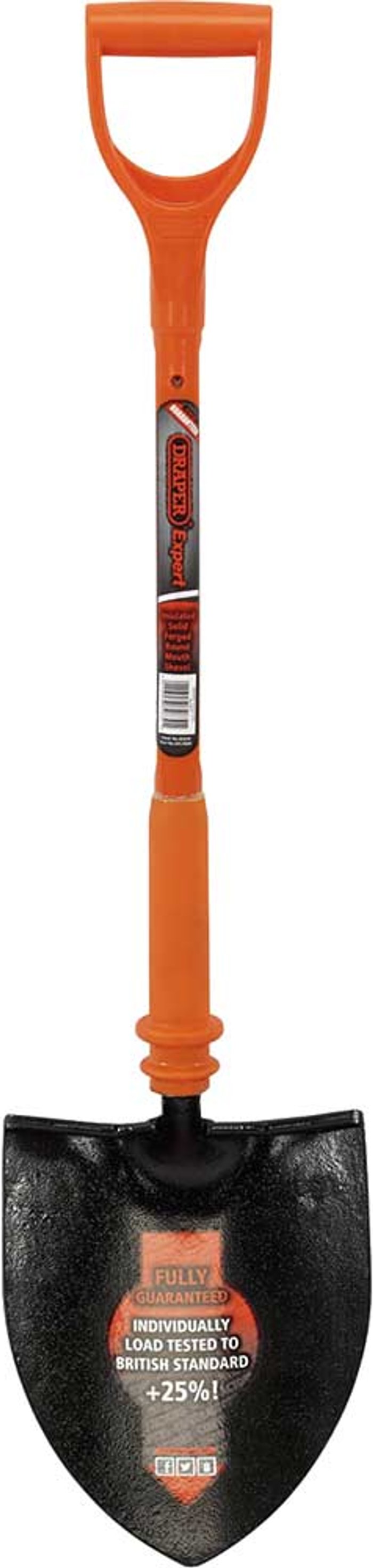 Tooled Up | Draper Draper Expert Round Mouth Shovel Fully Insulated Solid Forged Draper Draper Expert Round Mouth Shovel Fully Insulated Solid Forged