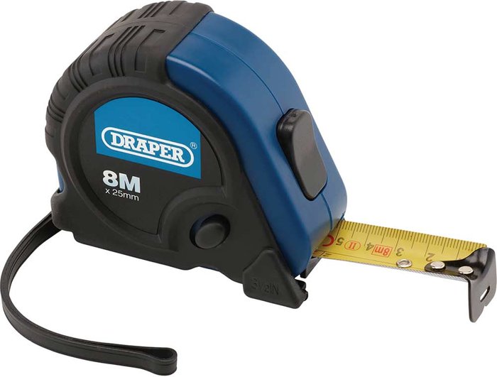 Tooled Up | Draper Draper Professional Measuring Tape Imperial & Metric 26ft / 8m 25mm Draper Draper Professional Measuring Tape Imperial & Metric 26ft / 8m 25mm
