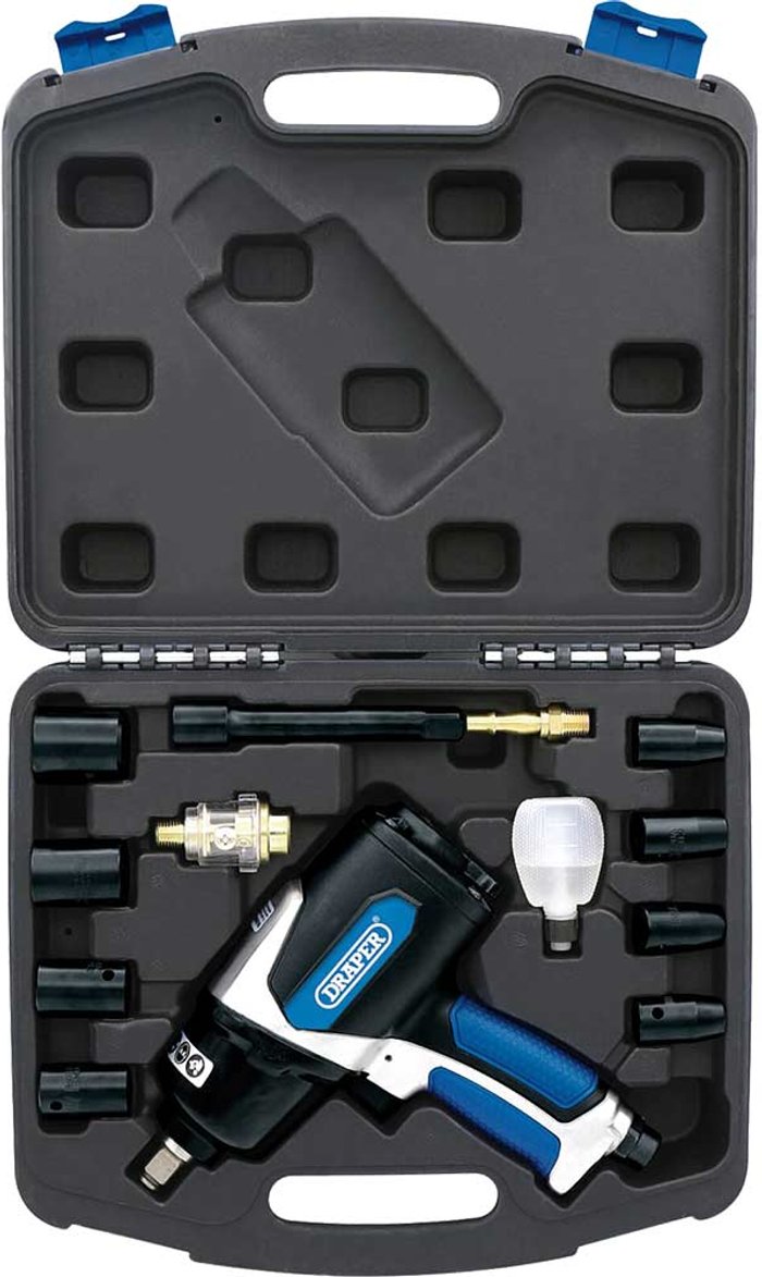 Tooled Up | Draper Draper DAT-AIWK Air Impact Wrench and Socket Set 1/2 Draper Draper DAT-AIWK Air Impact Wrench and Socket Set 1/2