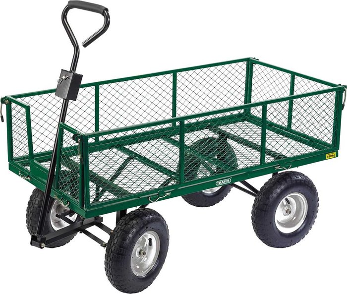 Tooled Up | Draper Draper Heavy Duty Steel Mesh Cart 450Kg - Green Draper Draper Heavy Duty Steel Mesh Cart 450Kg - Green