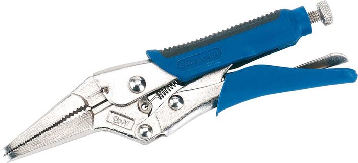 Tooled Up | Draper Draper Soft Grip Long Nose Self Grip Pliers 165mm Draper Draper Soft Grip Long Nose Self Grip Pliers 165mm