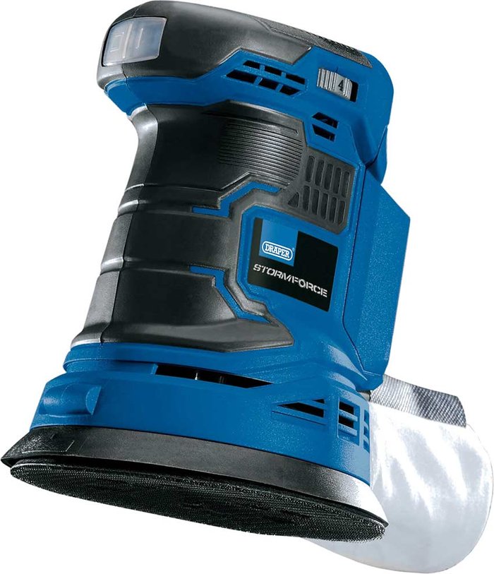 Tooled Up | Draper Draper CPS20SF Storm Force 20V Random Orbit Sander No Batteries No Charger No Case Draper Draper CPS20SF Storm Force 20V Random Orbit Sander No Batteries No Charger No Case