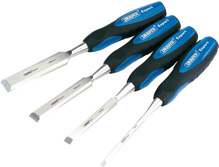 Tooled Up | Draper Draper Expert 4 Piece Bevel Edge Wood Chisel Set Draper Draper Expert 4 Piece Bevel Edge Wood Chisel Set