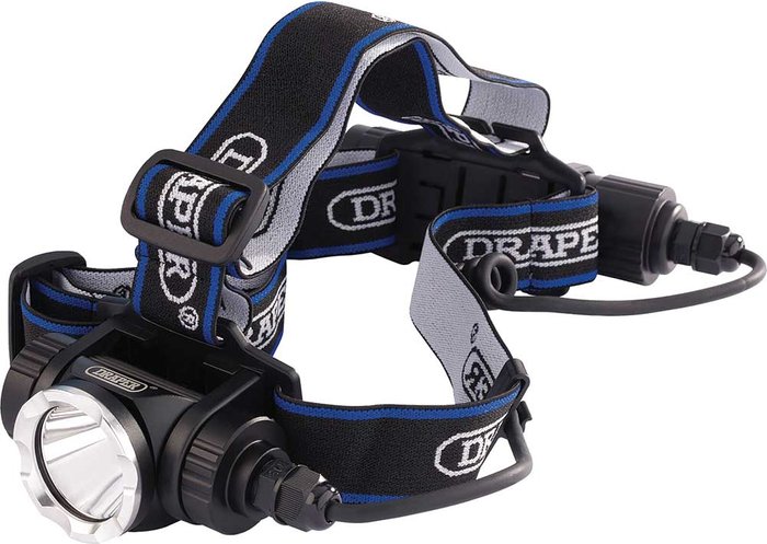 Tooled Up | Draper Draper 10W Rechargeable LED Head Torch Black Draper Draper 10W Rechargeable LED Head Torch Black