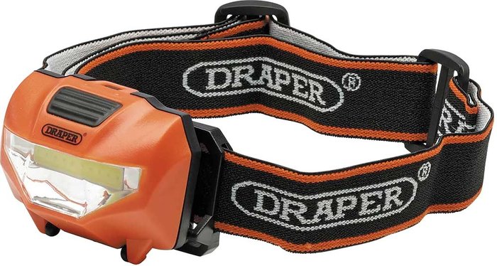 Tooled Up | Draper Draper 3W COB LED Head Torch Orange Draper Draper 3W COB LED Head Torch Orange