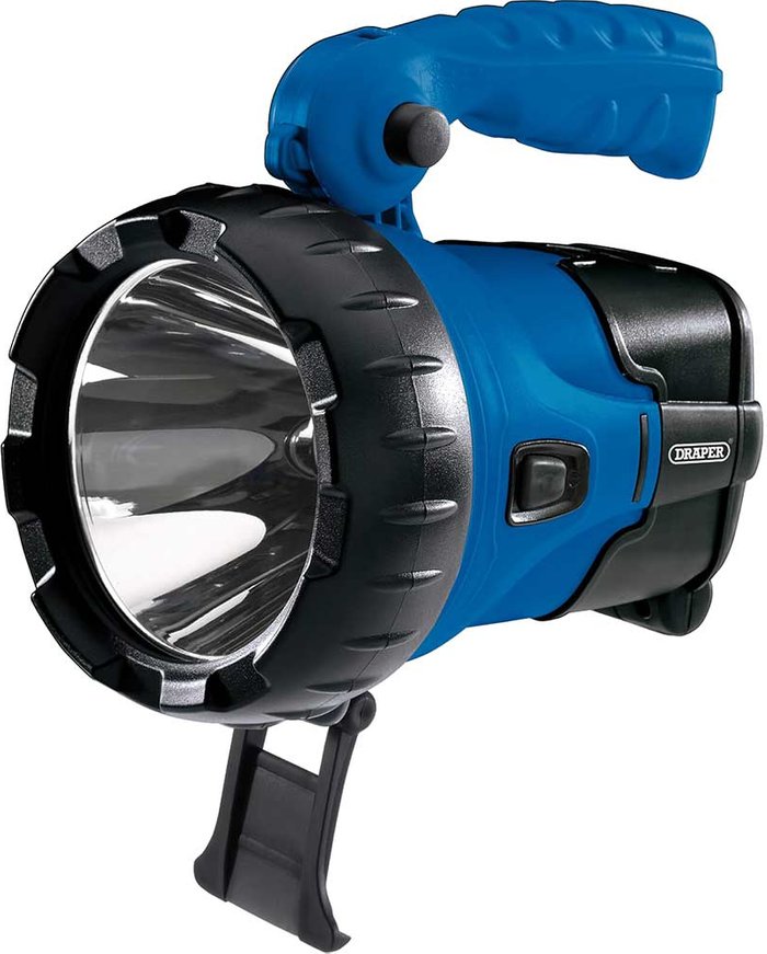 Tooled Up | Draper Draper 10w CREE LED Rechargeable Spotlight Torch Blue Draper Draper 10w CREE LED Rechargeable Spotlight Torch Blue