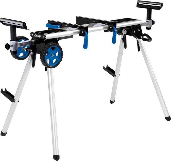 Tooled Up | Draper Draper Mobile Mitre Saw Stand 1.68M - Blue/Black/Silver Draper Draper Mobile Mitre Saw Stand 1.68M - Blue/Black/Silver