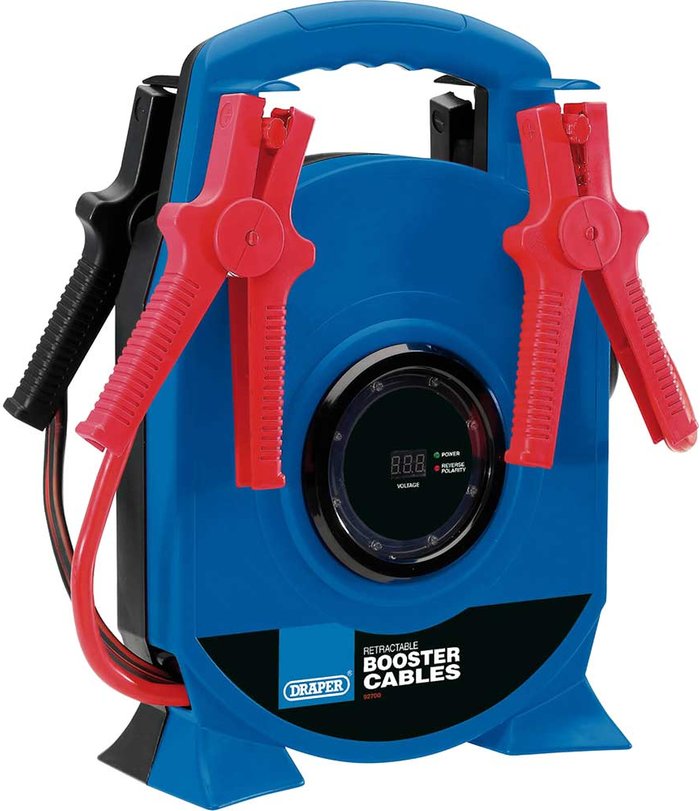 Tooled Up | Draper Draper Retractable Booster Cable Jump Leads 3.5m Draper Draper Retractable Booster Cable Jump Leads 3.5m