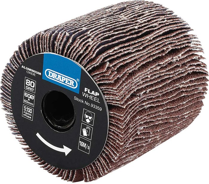 Tooled Up | Draper Draper Sanding Roller Flap Wheel 60mm 60mm 80g Draper Draper Sanding Roller Flap Wheel 60mm 60mm 80g
