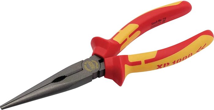 Tooled Up | Draper Draper XP1000 VDE Insulated Long Nose Pliers 200mm Draper Draper XP1000 VDE Insulated Long Nose Pliers 200mm