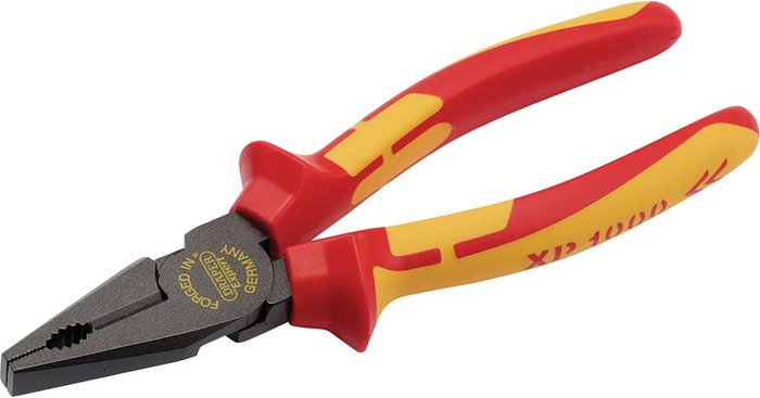 Tooled Up | Draper Draper XP1000 VDE Insulated High Leverage Combination Pliers 180mm Draper Draper XP1000 VDE Insulated High Leverage Combination Pliers 180mm