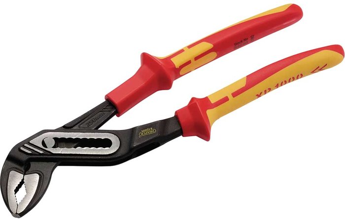 Tooled Up | Draper Draper XP1000 VDE Insulated Water Pump Pliers 250mm Draper Draper XP1000 VDE Insulated Water Pump Pliers 250mm