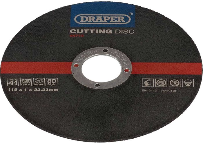 Tooled Up | Draper Draper Metal Cutting Discs Pack of 100 115mm 1mm 22mm Draper Draper Metal Cutting Discs Pack of 100 115mm 1mm 22mm