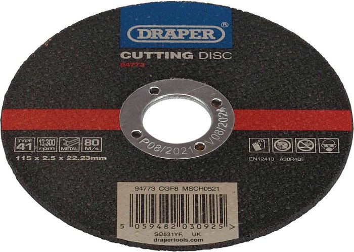 Tooled Up | Draper Draper Metal Cutting Disc 125mm 2.5mm 22mm Draper Draper Metal Cutting Disc 125mm 2.5mm 22mm
