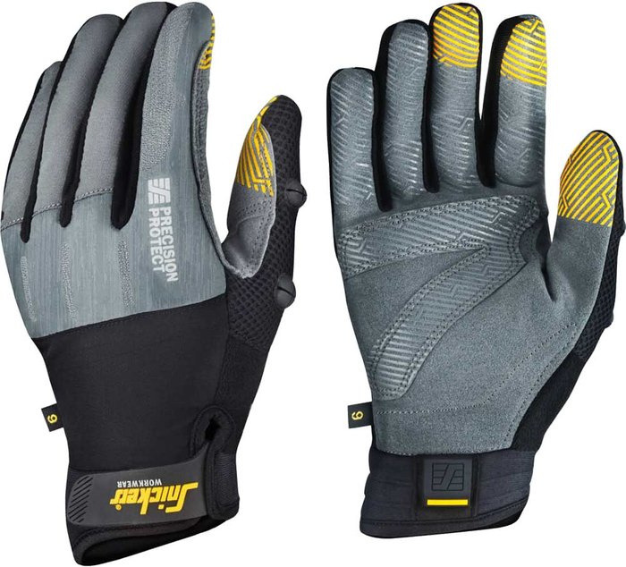 Tooled Up | Snickers Snickers 9574 Precision Protect Work Gloves Black / Grey L Snickers Snickers 9574 Precision Protect Work Gloves Black / Grey L