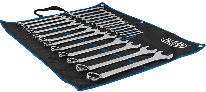 Tooled Up | Draper Draper Combination Spanner Set (25 Piece) - Silver Draper Draper Combination Spanner Set (25 Piece) - Silver