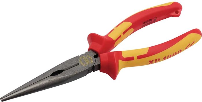 Tooled Up | Draper Draper XP1000 VDE Insulated Tethered Long Nose Pliers 200mm Draper Draper XP1000 VDE Insulated Tethered Long Nose Pliers 200mm
