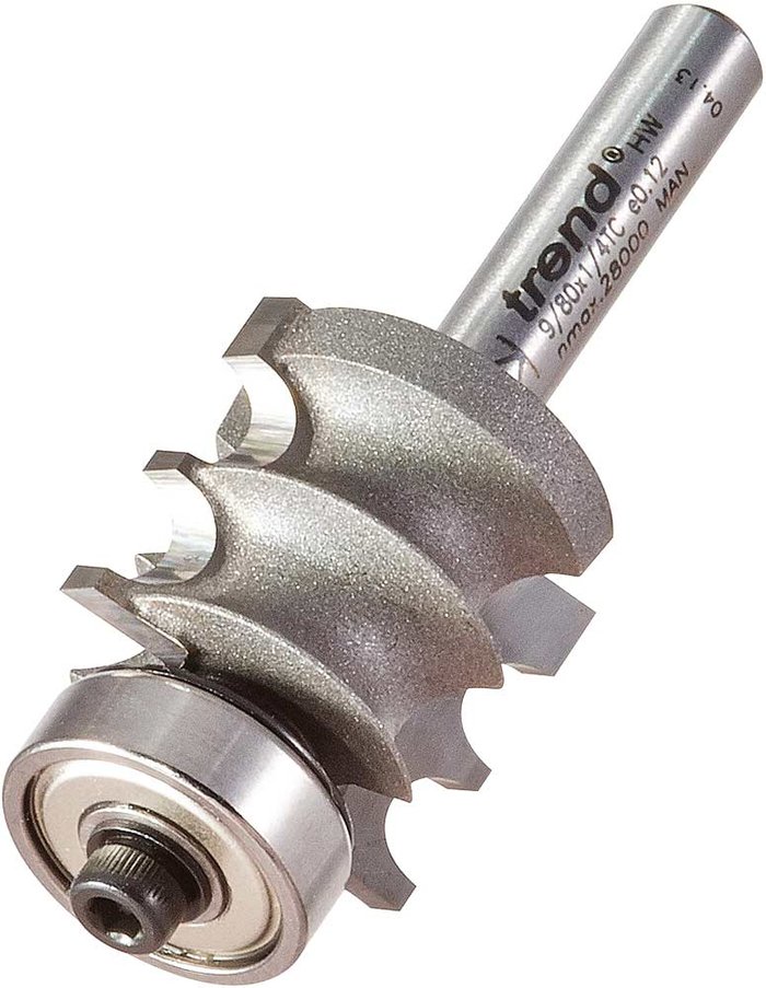 Tooled Up | Trend Trend Bearing Guided Dual Bead Router Cutter 22mm 19mm 1/4 Trend Trend Bearing Guided Dual Bead Router Cutter 22mm 19mm 1/4