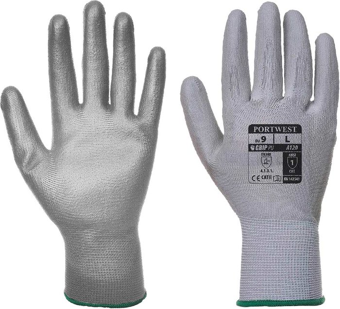 Tooled Up | Portwest Portwest PU Palm General Handling Grip Gloves Grey L Portwest Portwest PU Palm General Handling Grip Gloves Grey L