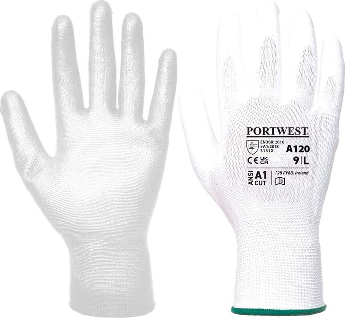 Tooled Up | Portwest Portwest PU Palm General Handling Grip Gloves White 2XL Portwest Portwest PU Palm General Handling Grip Gloves White 2XL