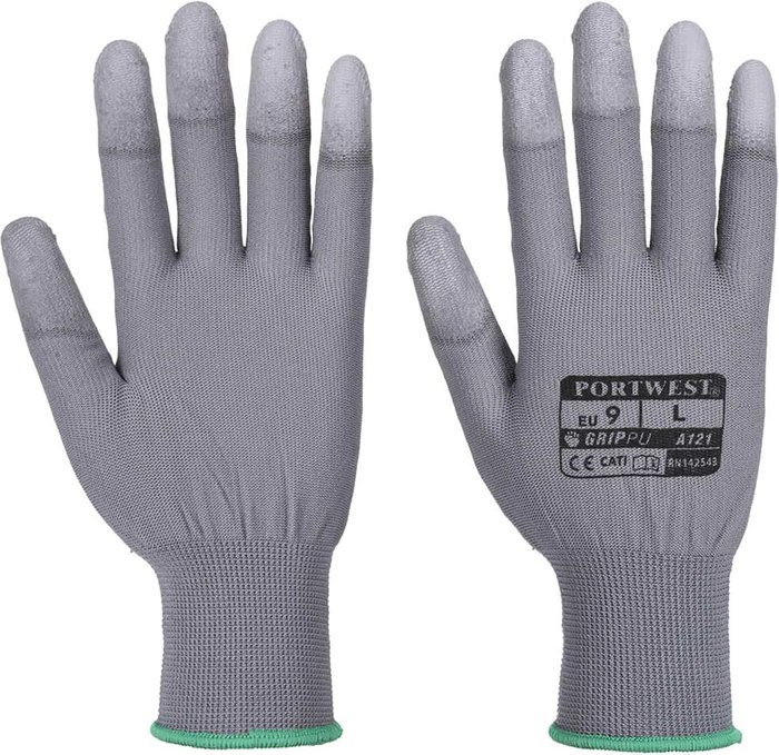 Tooled Up | Portwest Portwest PU Fingertip Gloves Grey L Portwest Portwest PU Fingertip Gloves Grey L