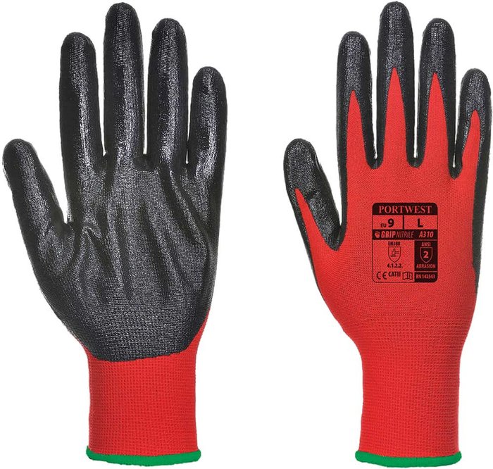 Tooled Up | Portwest Portwest Flexo Grip Nitrile Tradesmans Gloves Red / Black S Portwest Portwest Flexo Grip Nitrile Tradesmans Gloves Red / Black S