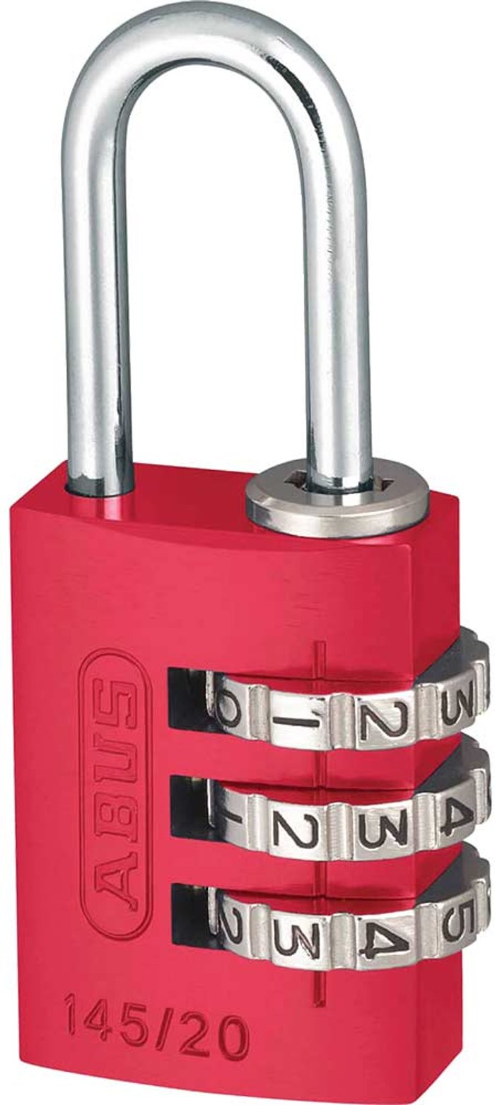 Tooled Up | Abus Abus 145 Series Aluminium Combination Padlock 20mm Red Standard Abus Abus 145 Series Aluminium Combination Padlock 20mm Red Standard