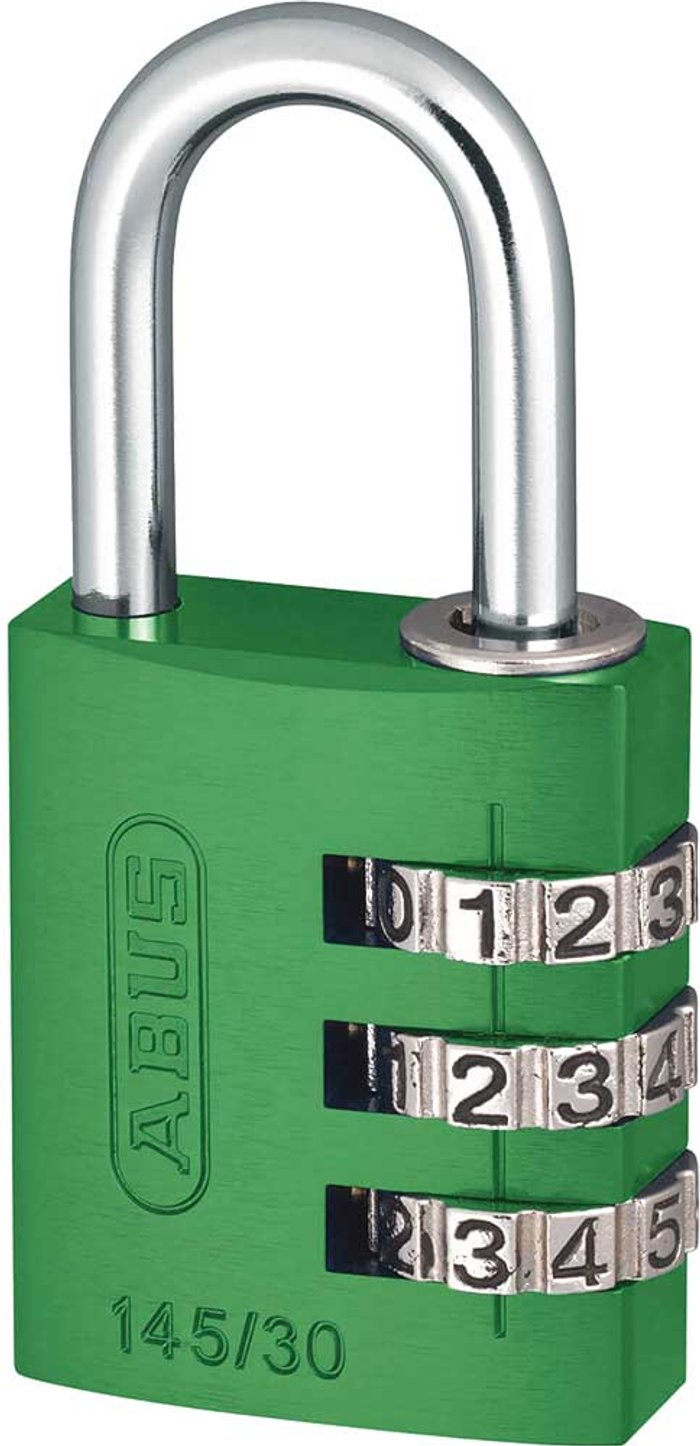 Tooled Up | Abus Abus 145 Series Aluminium Combination Padlock 30mm Green Standard Abus Abus 145 Series Aluminium Combination Padlock 30mm Green Standard