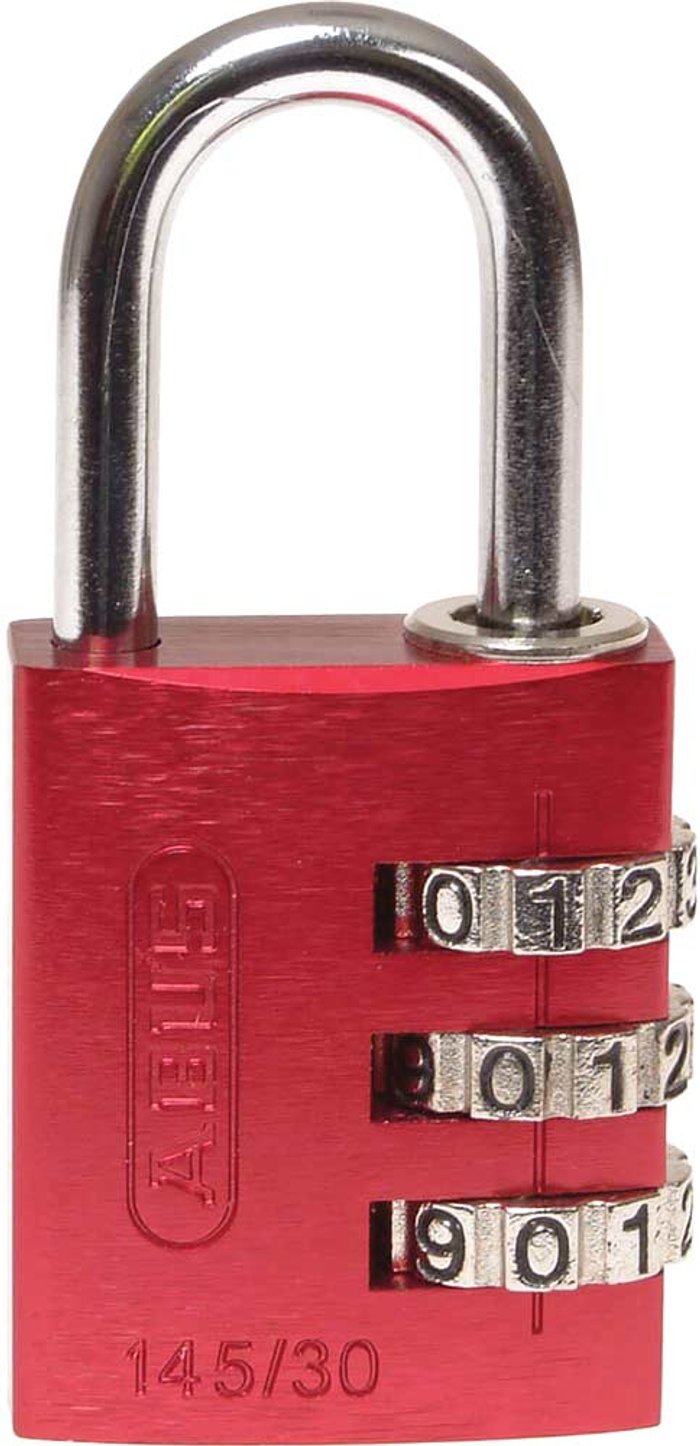 Tooled Up | Abus Abus 145 Series Aluminium Combination Padlock 30mm Red Standard Abus Abus 145 Series Aluminium Combination Padlock 30mm Red Standard