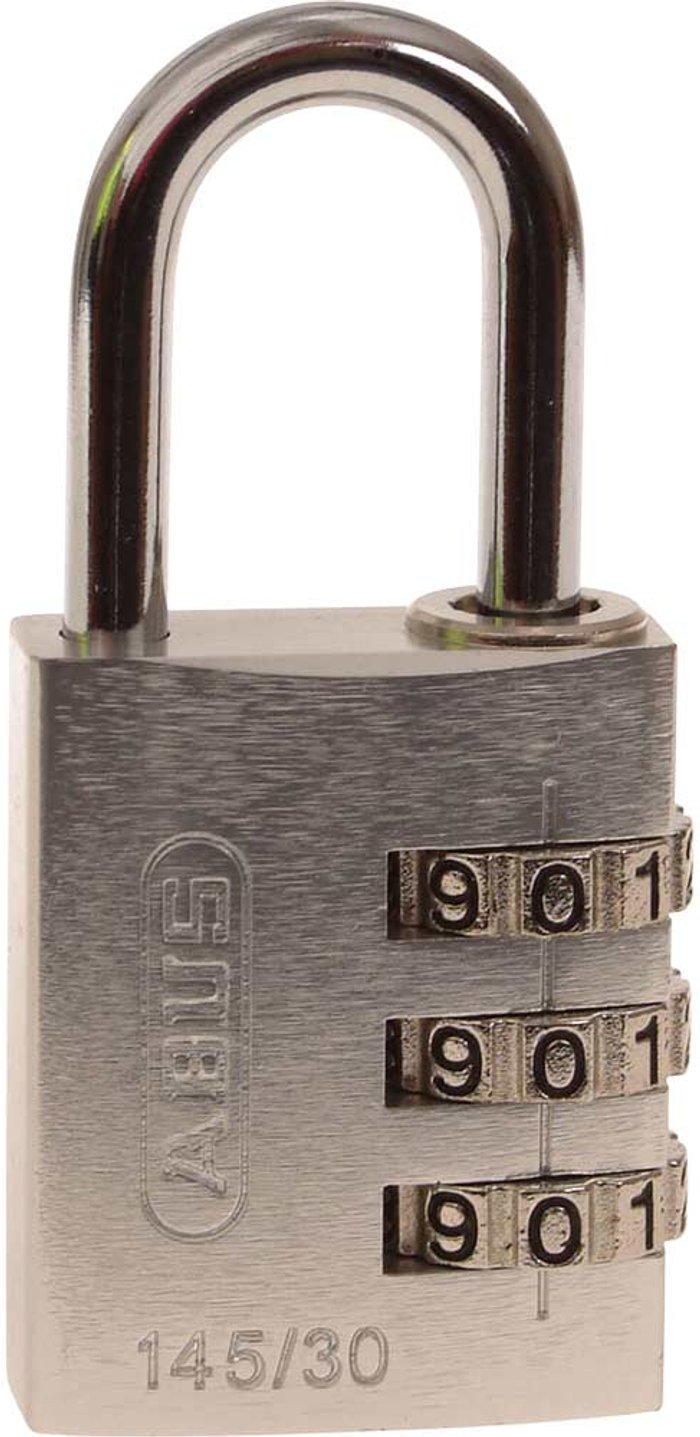 Tooled Up | Abus Abus 145 Series Aluminium Combination Padlock 30mm Silver Standard Abus Abus 145 Series Aluminium Combination Padlock 30mm Silver Standard