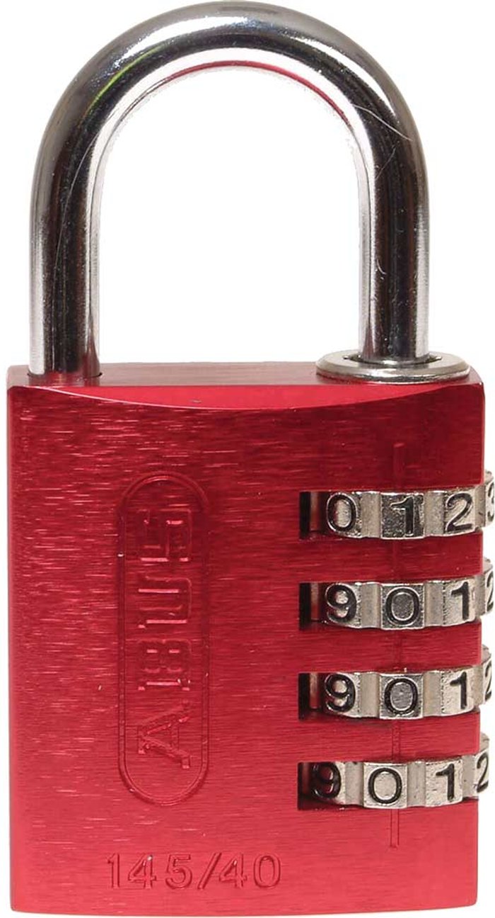 Tooled Up | Abus Abus 145 Series Aluminium Combination Padlock 40mm Red Standard Abus Abus 145 Series Aluminium Combination Padlock 40mm Red Standard