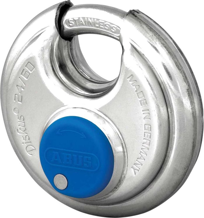 Tooled Up | Abus Abus 24 Series Diskus All Stainless Steel Padlock 60mm Standard Abus Abus 24 Series Diskus All Stainless Steel Padlock 60mm Standard