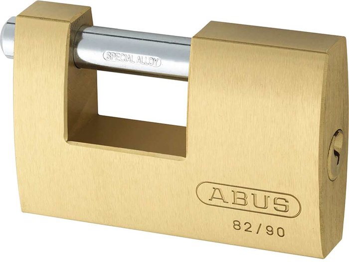 Tooled Up | Abus Abus 82 Series Monoblock Brass Shutter Padlock 90mm Standard Abus Abus 82 Series Monoblock Brass Shutter Padlock 90mm Standard