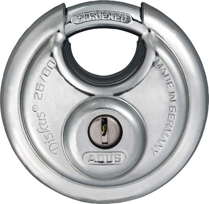 Tooled Up | Abus Abus 26 Series Diskus Stainless Steel Bodied Padlock Keyed Alike 80mm Standard RR00131 Abus Abus 26 Series Diskus Stainless Steel Bodied Padlock Keyed Alike 80mm Standard RR00131