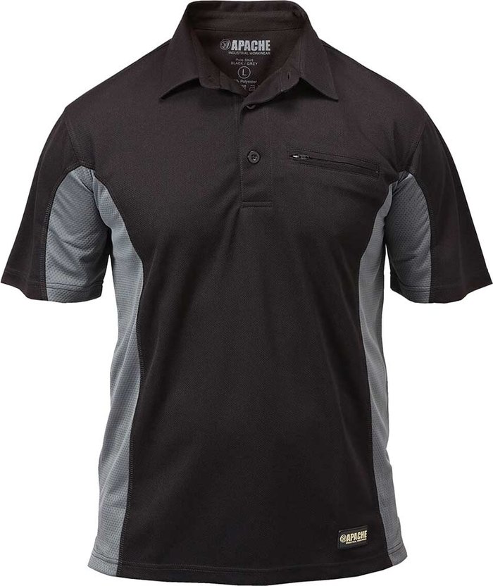 Tooled Up | Apache Apache APDMP Mens Dry Max Polo Shirt Black / Grey 2XL Apache Apache APDMP Mens Dry Max Polo Shirt Black / Grey 2XL