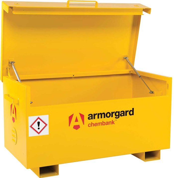 Tooled Up | Armorgard Armorgard Chembank Chemicals Secure Site Storage Box 1275mm 665mm 660mm Armorgard Armorgard Chembank Chemicals Secure Site Storage Box 1275mm 665mm 660mm