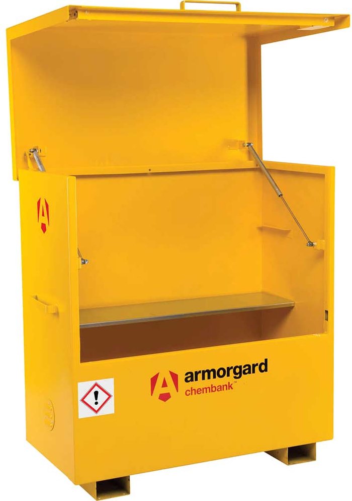 Tooled Up | Armorgard Armorgard Chembank Chemicals Secure Site Storage Box 1275mm 675mm 1270mm Armorgard Armorgard Chembank Chemicals Secure Site Storage Box 1275mm 675mm 1270mm