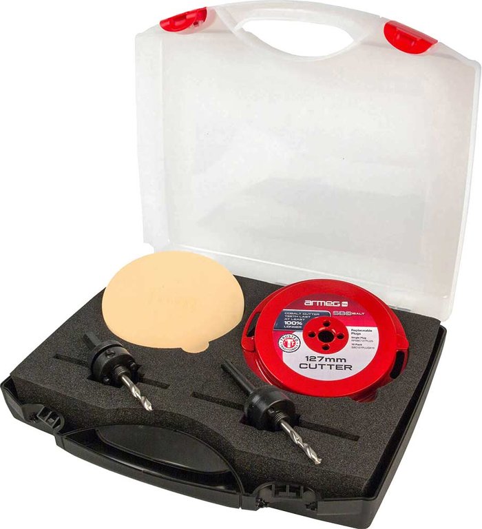 Tooled Up | Armeg Armeg 127mm Diameter Complete Solid Board Cutter Set Armeg Armeg 127mm Diameter Complete Solid Board Cutter Set