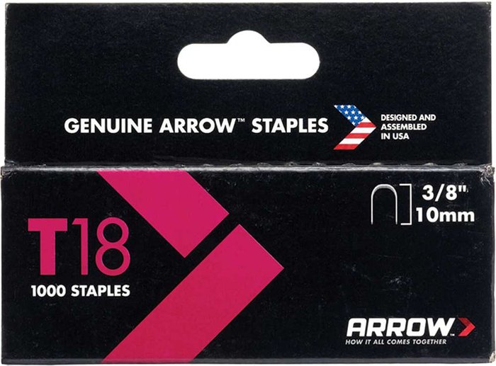 Tooled Up | Arrow Arrow T18 Wiring Staples 10mm Pack of 1000 Arrow Arrow T18 Wiring Staples 10mm Pack of 1000