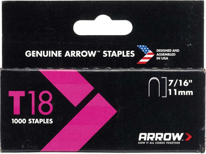 Tooled Up | Arrow Arrow T18 Wiring Staples 11mm Pack of 1000 Arrow Arrow T18 Wiring Staples 11mm Pack of 1000