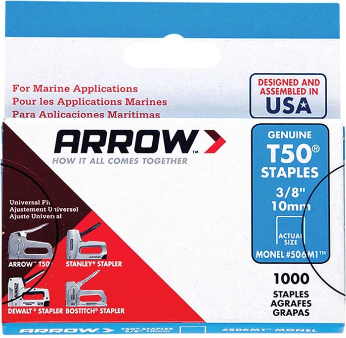 Tooled Up | Arrow Arrow T50M Monel Staples 10mm Pack of 1000 Arrow Arrow T50M Monel Staples 10mm Pack of 1000