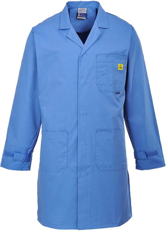 Tooled Up | Portwest Portwest Anti Static ESD Coat Blue S Portwest Portwest Anti Static ESD Coat Blue S