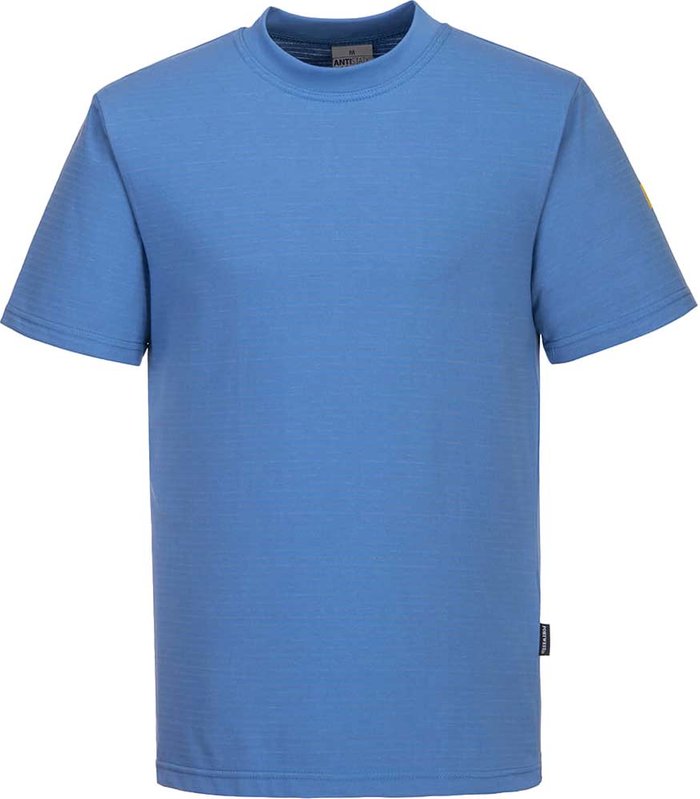Tooled Up | Portwest Portwest Mens Anti Static ESD T Shirt Blue M Portwest Portwest Mens Anti Static ESD T Shirt Blue M