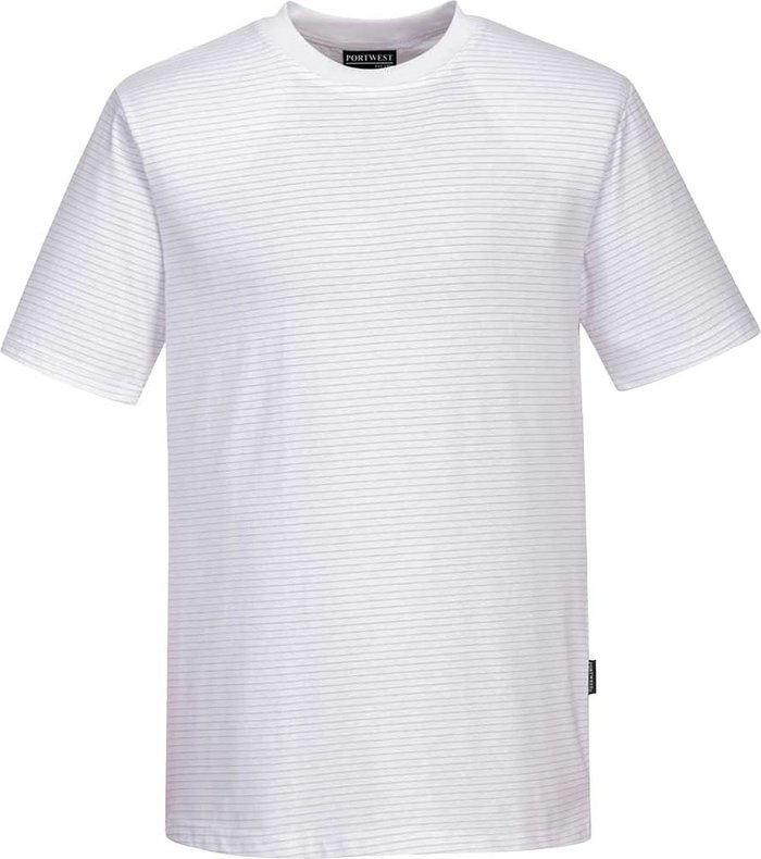 Tooled Up | Portwest Portwest Mens Anti Static ESD T Shirt White L Portwest Portwest Mens Anti Static ESD T Shirt White L